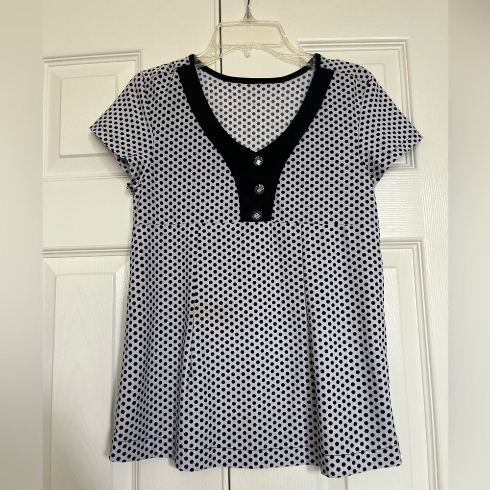 Polka Dot V-Neck Women's Top